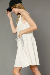 Elegant Ivory Round Neck Sleeveless Tank Dress, Dresses, $ 55.00, A Moment Of Now™